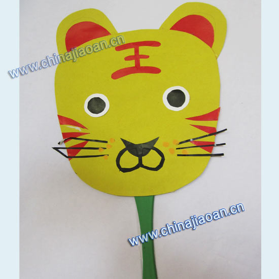 幼儿园广告扇子手工:老虎-幼儿园教案网