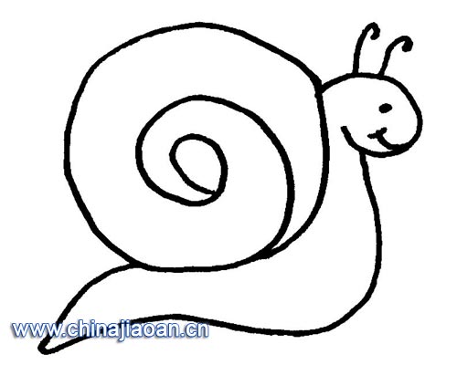 昆虫简笔画:蜗牛2-幼儿园简笔画