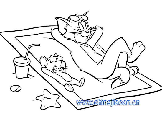 卡通<em>简笔画</em>:猫和老鼠6