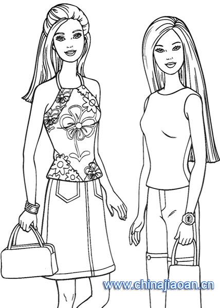 人物简笔画:芭比娃娃43