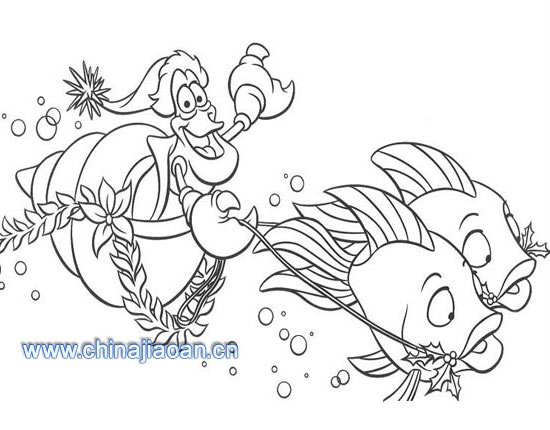 卡通简笔画:美人鱼2-幼儿园简笔画
