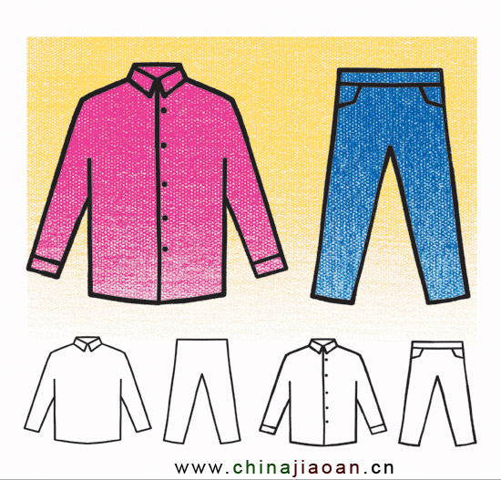 彩色简笔画--衣裤-幼儿园简笔画教案