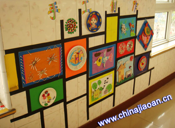 幼儿园墙面环境布置:手工作品展-幼儿园图片